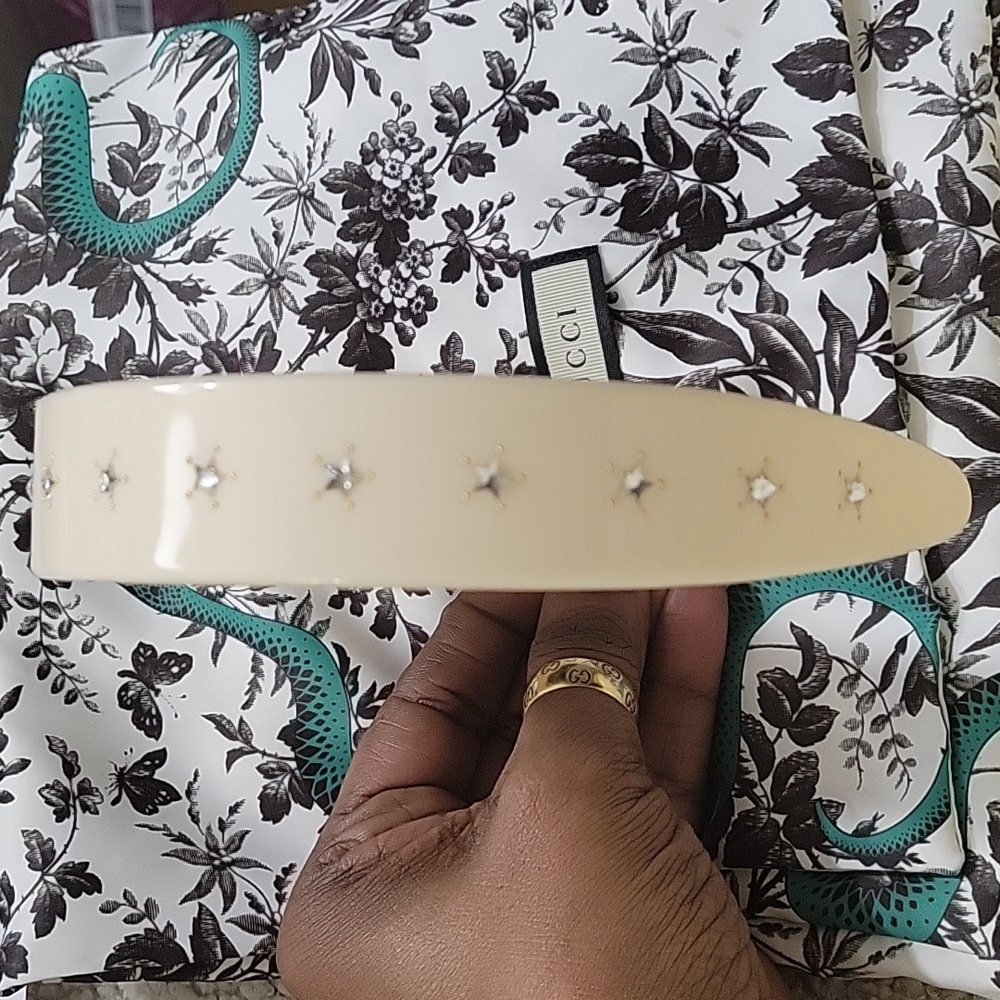 GUCCI BEIGE CRYSTAL NWOT EMBELLISHED HEADBAND - Picture 4 of 9